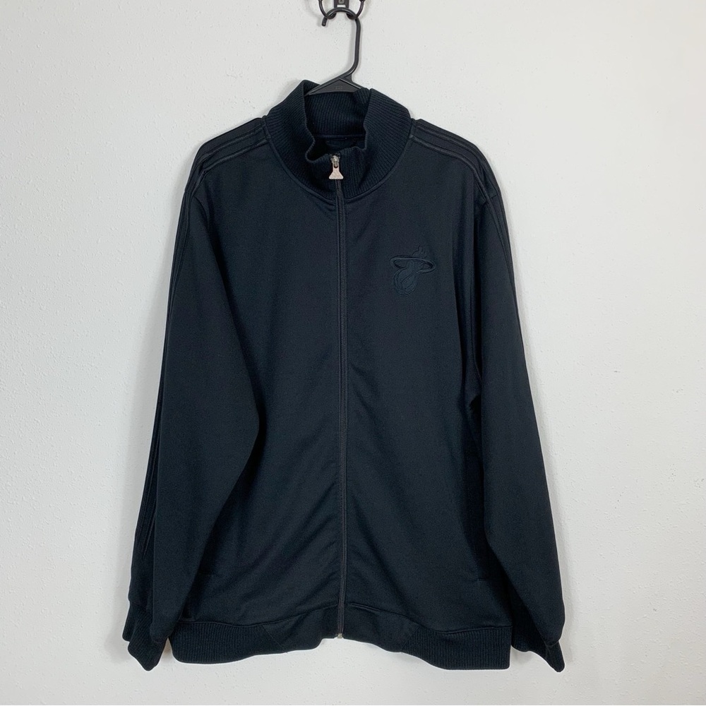 Adidas Men’s Black Miami Heat Zip Up Jacket Sz Large